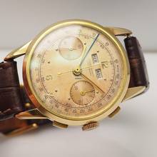 Thumbnail von Ulysse Nardin Triple Date Chronograph Vintage from around 1940 Gold 18k/750 RARE