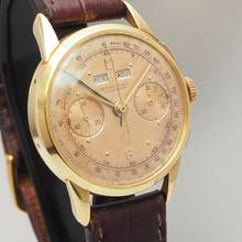 Thumbnail von Ulysse Nardin Triple Date Chronograph Vintage from around 1940 Gold 18k/750 RARE