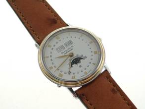 Thumbnail von Blancpain Villeret Automatik Vollkalender Mondphase 34 mm Herrenuhr Stahl Gold mit Straussenband TOP </h1>