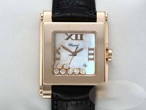 Thumbnail von Chopard Happy Sport Square Rosegold 750 275321 Diamanten Diamonds 18kt Rose Gold Mother Of Pearl </h1>