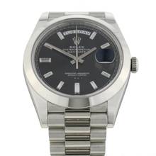  Rolex Day-Date Platinum Black Baguette Dial 