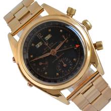 Thumbnail von Rolex Chronograph Dato Compax 4767 Jean-Claude Killy chronograph black dial Pink gold 18KT 1947's </h1>