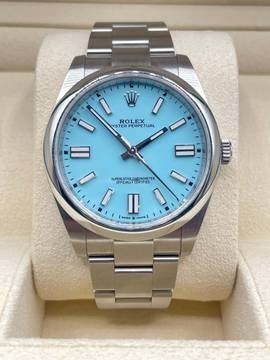  Rolex Oyster Perpetual 41 Tiffany Dial NEW-UNWORN 100% white tag/green tag Box+Papers Discontinued 