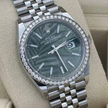 Thumbnail von Rolex Datejust 36 126284RBR 2024 palm diamond bezel discontinued green grün unworn </h1>
