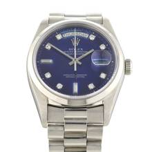  Rolex Day-Date Blue Big Diamond Dial Platin Rare Reference Ref.18026 </h1> 
