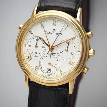  Blancpain Villeret Rattrapante Chronograph 1186 Gold 18k/750 Box+Docs 