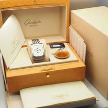 Thumbnail von Glashütte Original Senator Karrée Perpetual Calendar - Steel Steel Box/Papers Full Set
