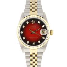  Rolex Datejust 31 31MM Steel Gold Jubilee Fluted Red Vignette Diamond Dial </h1> 
