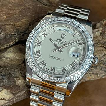  Rolex Day-Date II Day-Date II Weißgold - Ref. 218239 - FULL SET 2014 - Diamantlünette (Aftermarket) </h1> 