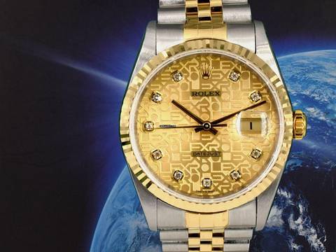  Rolex Datejust 36 16233 Gold Jubilee Dial With Big Diamonds - Full Set 36mm  