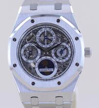Thumbnail von Audemars Piguet Royal Oak Jumbo Perpetual Calendar Platinum Skeleton Dial Luxusuhr rar </h1>