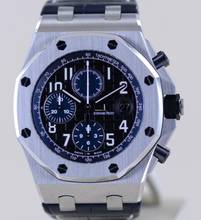 Thumbnail von Audemars Piguet Royal Oak Offshore Chronograph Blue unworn TOP Automatic Glasboden B+P </h1>