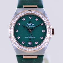 Thumbnail von Omega Constellation Ladies Stahl Sedna Rose Diamond Green Stone Dial Metas 29mm B+P </h1>