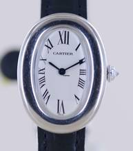 Thumbnail von Cartier Baignoire Lady 18K Weißgold Dresswatch Luxusuhr Top rar Faltschließe </h1>