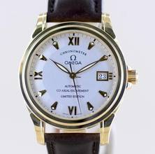 Thumbnail von Omega De Ville Co-Axial Limited 38mm 18K Gold Pie Pan Co-Axial Chronometer B+P rar </h1>