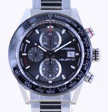 Thumbnail von TAG Heuer Carrera Calibre HEUER 01 Date Chronograph Heuer 01 grey Dial Ceramic 43mm Automatic B+P </h1>
