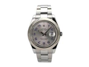  Rolex Datejust II Edelstahl Weißgold 116334 Rhodium Arabisch 