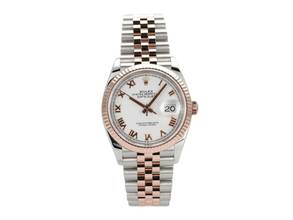  Rolex Datejust 36 Oystersteel / Everose-Gold Ref. 126231 Weiß Römisch Jubile-Band  
