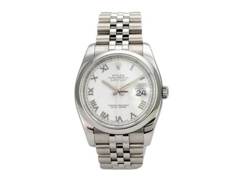  Rolex Datejust 36 Ref. 116200 Weiß römisch Jubile-Band  