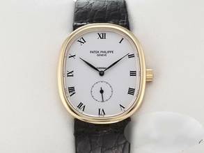 Thumbnail von Patek Philippe Ellipse d'Or 3978 1992 Gelbgold 750 Handaufzug 18kt Yellow Gold White Dial </h1>