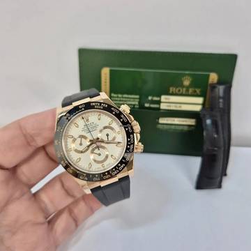  Rolex Daytona Ouro Rosé & Ceramic Ivory Dial 40mm Automático Completo 