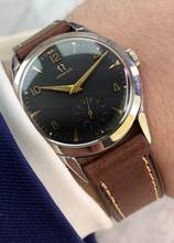 Thumbnail von Omega Classic Serviced 35mm Vintage FULL SET Box Papers Black Restored Dial 2605 2605