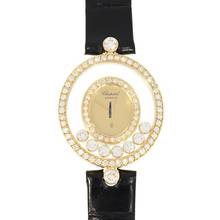 Thumbnail von Chopard Happy Diamonds Damenarmbanduhr Happy Diamonds Quarz mit Brillanten und Diamanten aus 750 Gelbgold Schliesse vergoldet