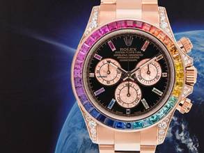 Thumbnail von Rolex Daytona Cosmograph Daytona Rose Gold Diamond After Set Rainbow Bezel </h1>