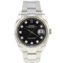  Rolex Datejust 36 Fluted Oyster Black Diamond Dial </h1> 