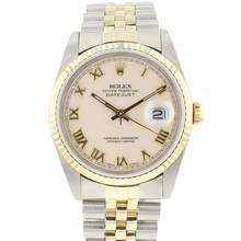  Rolex Datejust 36 Steel Gold Jubilee Fluted Creme Roman Dial </h1> 
