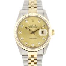 Thumbnail von Rolex Datejust 36 Steel Gold Jubilee Fluted Champagne Diamond Dial </h1>