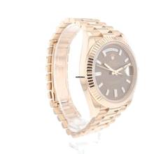 Thumbnail von Rolex Day-Date 40 40mm Everose Gold Chocolate Baguette Diamond Dial Service '25 </h1>