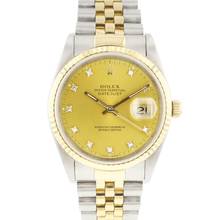 Thumbnail von Rolex Datejust 36 Steel Gold Jubilee Fluted Champagne Diamond Dial </h1>