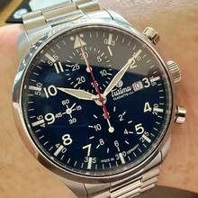  Tutima Flieger Legacy T5 Chronograph Titan blue 2025 NEW FULL SET 