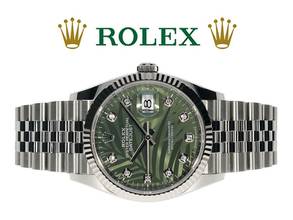  Rolex Datejust 36 + Diamond Palm Dial + Like New + </h1> 
