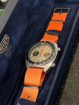  Heuer 11630 Heuer Autavia Orange Boy mit Service beim Hersteller sofort verfügbar 