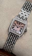 Thumbnail von Cartier Santos Demoiselle mother of pearl full diamond setting iced out </h1>