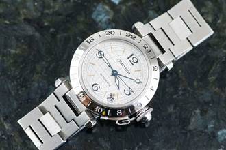 Thumbnail von Cartier Pasha C GMT Meridian | 2377 - W31029M7 | Automatic | Steel | with Box </h1>
