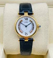Thumbnail von Cartier Vendome Gold Mantel Damenuhr Tank Vermeil 925 SILVER GOLD PATED WITH PAPERS and FOLDING CLASP