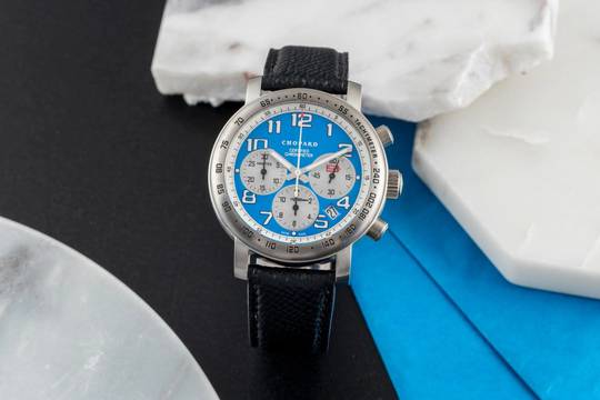  Chopard Mille Miglia Chronograph Titan Automatik Herrenuhr Ref. 16/8915/103 B&P 