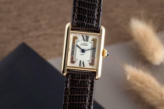Thumbnail von Cartier Tank Vermeil Trinity Silber vergoldet Quarz Damenuhr Ref. 5057010