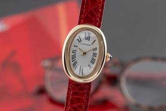 Thumbnail von Cartier Baignoire 18K Gold Diamanten Damenuhr Ref. W1536799