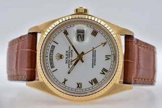 Thumbnail von Rolex Day-Date 36 Oyster Perpetual Day Date 18k Yellow Gold Porcelain Dial 18038 </h1>