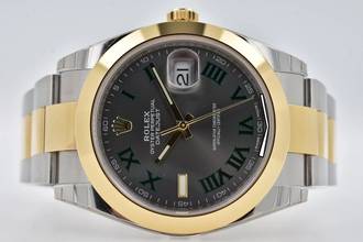 Thumbnail von Rolex Datejust 41 126303 Wimbledon Dial Green LC100 Stickers 18k Yellow Gold </h1>