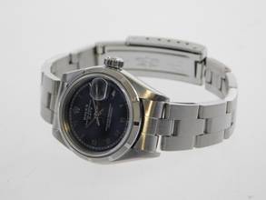 Thumbnail von Rolex Oyster Perpetual Lady Date 26 mm blau - römisch Saphirglas Schnellschaltung von 1997