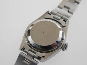 Thumbnail von Rolex Oyster Perpetual Lady Date 26 mm blau - römisch Saphirglas Schnellschaltung von 1997