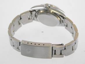 Thumbnail von Rolex Oyster Perpetual Lady Date 26 mm blau - römisch Saphirglas Schnellschaltung von 1997