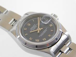 Thumbnail von Rolex Oyster Perpetual Lady Date 26 mm blau - römisch Saphirglas Schnellschaltung von 1997