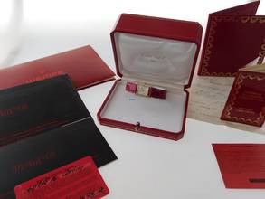 Thumbnail von Cartier Tank Louis Cartier 18 Karat Sunset Spezial mit original Brillantbesatz im Full Set wie NEU