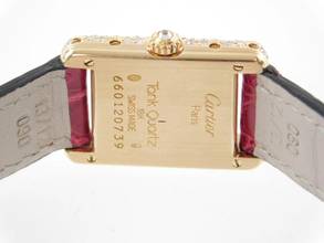 Thumbnail von Cartier Tank Louis Cartier 18 Karat Sunset Spezial mit original Brillantbesatz im Full Set wie NEU